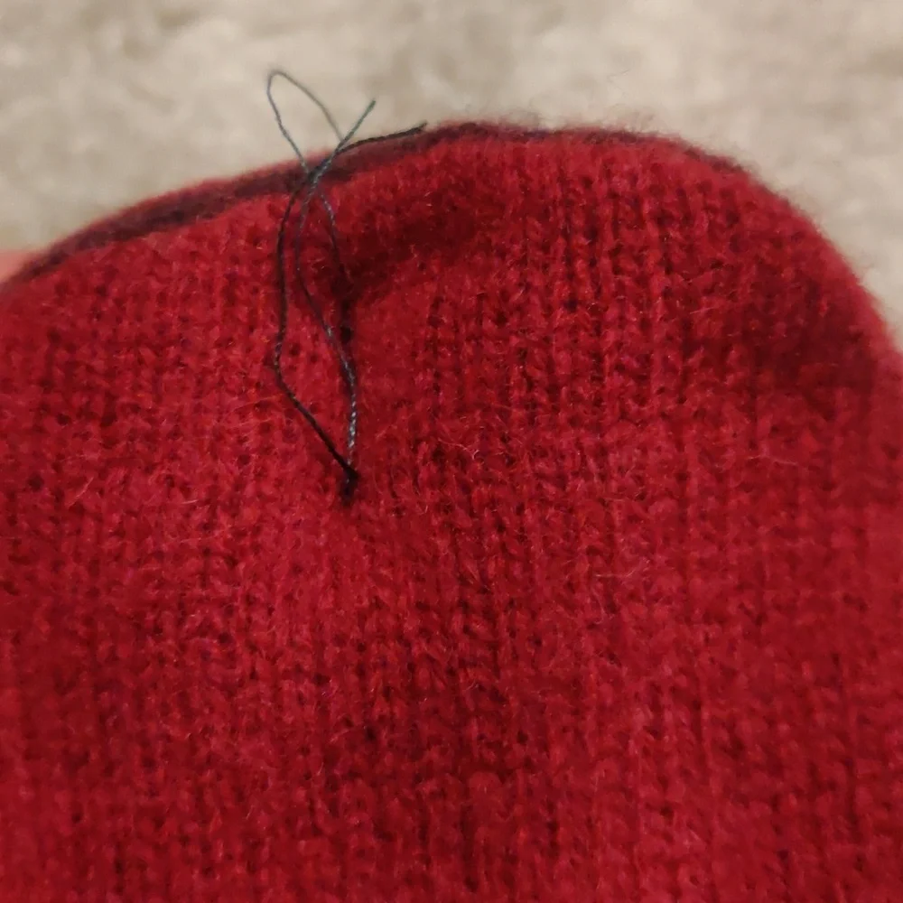 HandMade UpCycle Wool, Cashmere Blend Burgundy, Red Lightweight Warm Mittens.